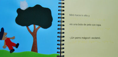 Página interna de ¡No me comas!, historia en la que un niño llamado Hugo es el protagonista.